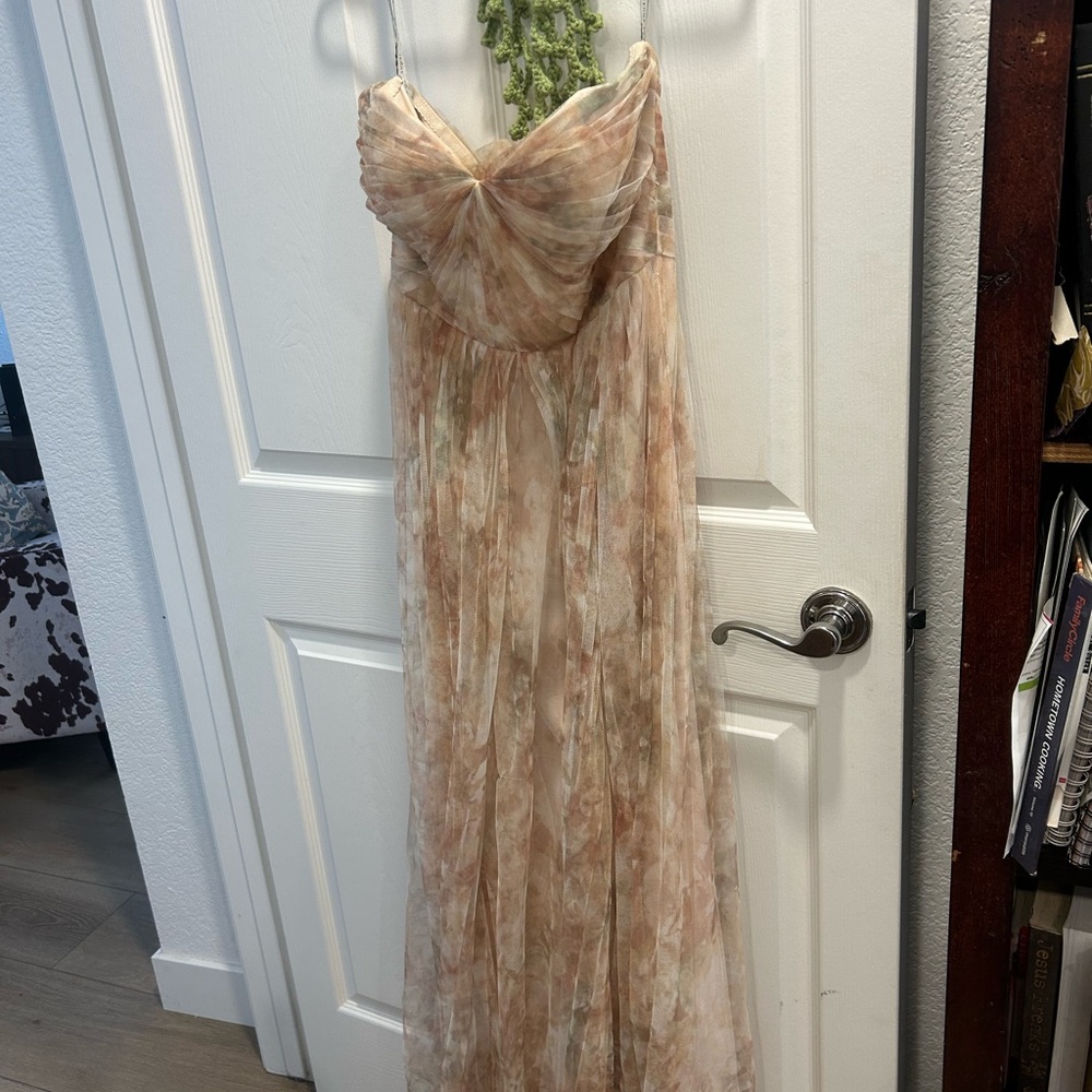 Elegant Cream and Brown Women's Dress